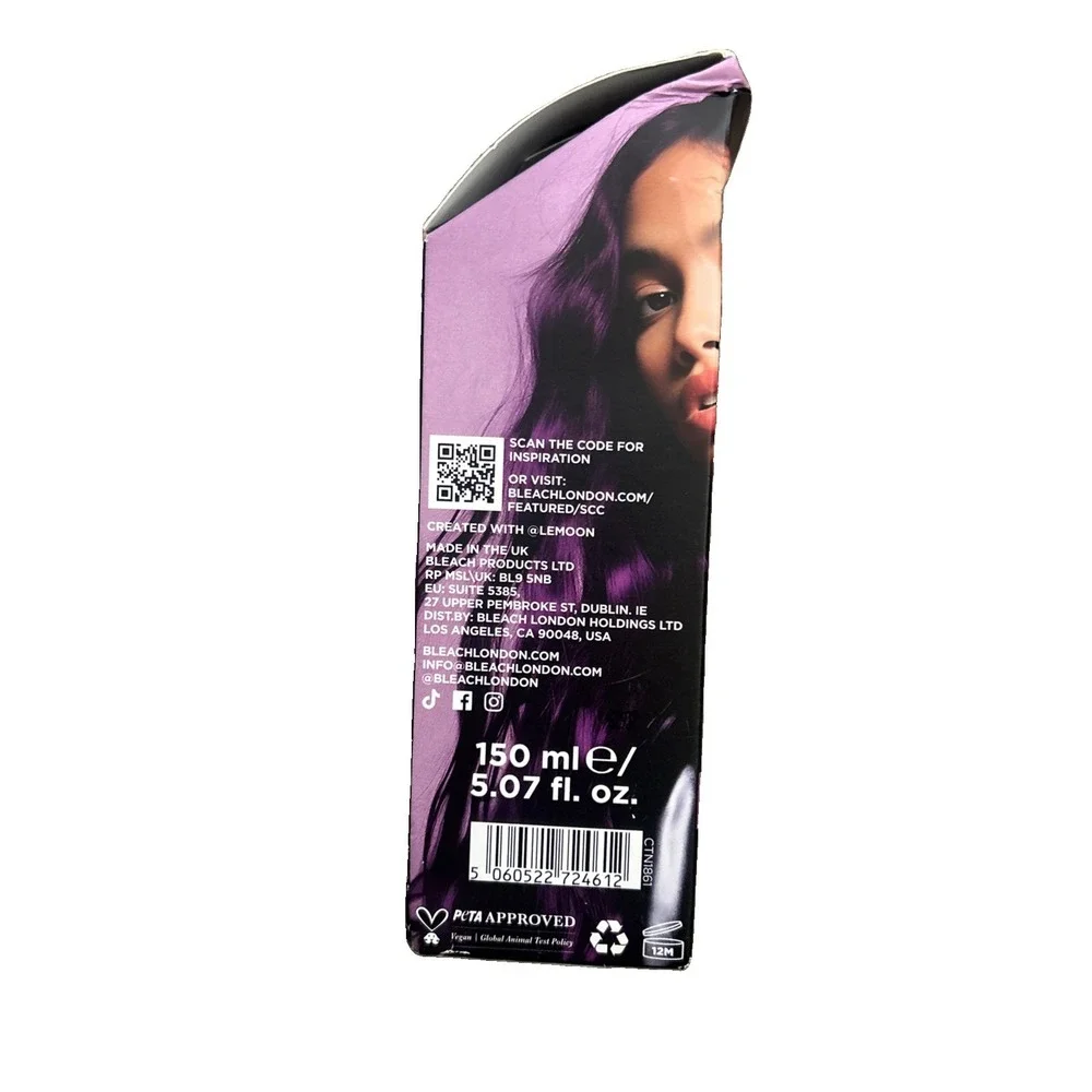 Bleach London Bruised Violet Semi Permanent Vegan Hair Dye Blondes Burnette